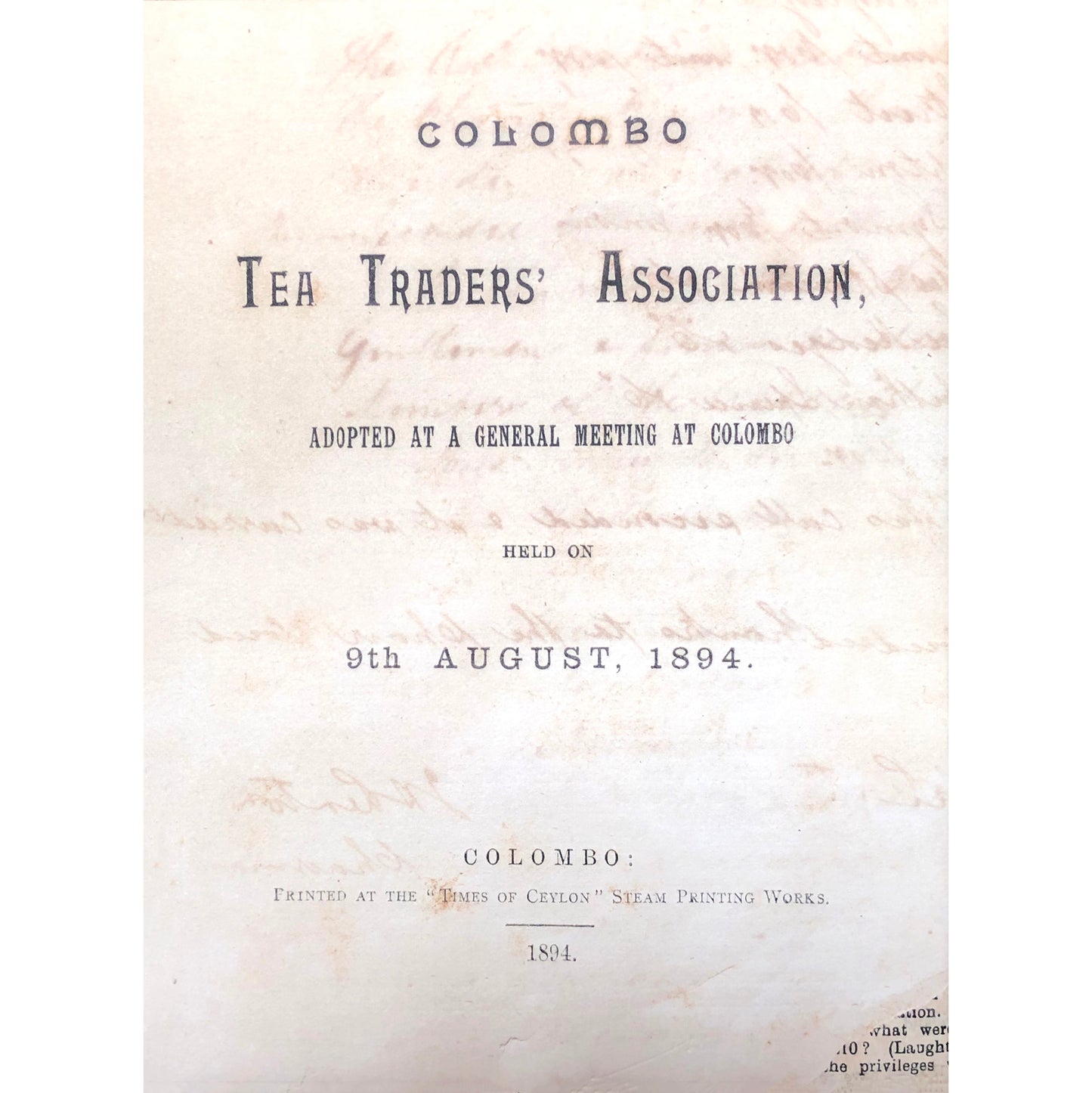 Tea Men: 125 Years of the Colombo Tea Traders’ Association by Ajit Chittambalam