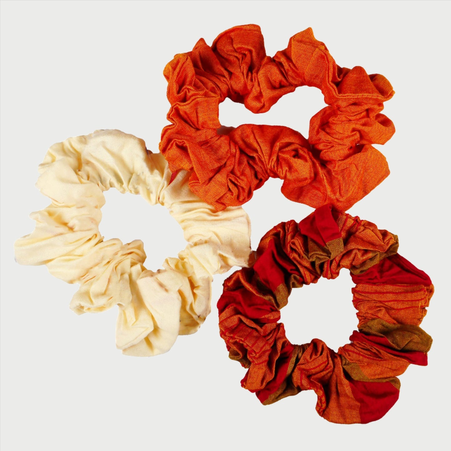 Cotton Scrunchies. Set of 03