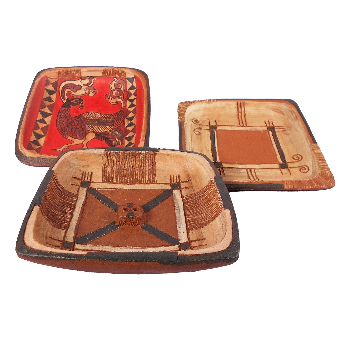 Terra Cotta Square Plate. 7" / 17.5cm Square