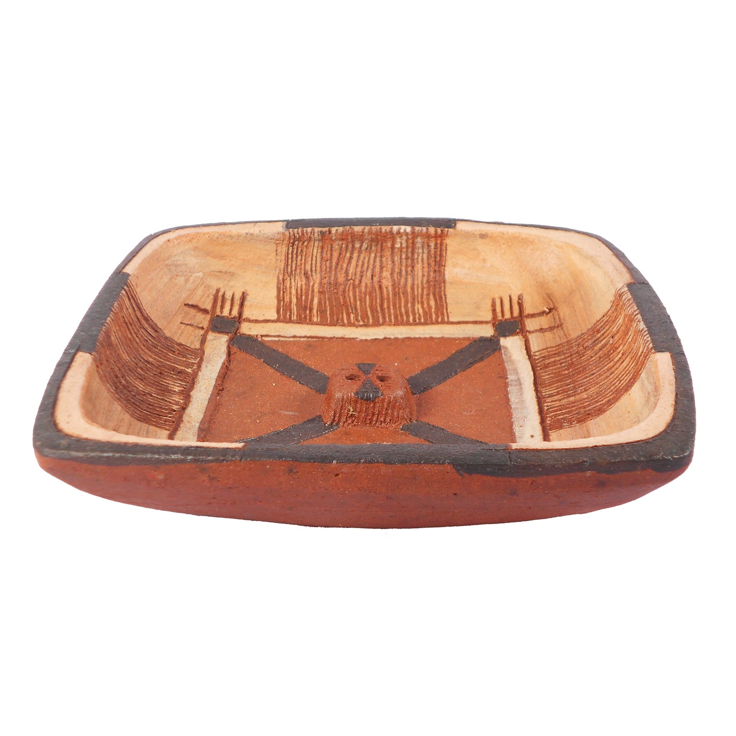 Terra Cotta Incense Holder Square. 7" / 17.5cm Square