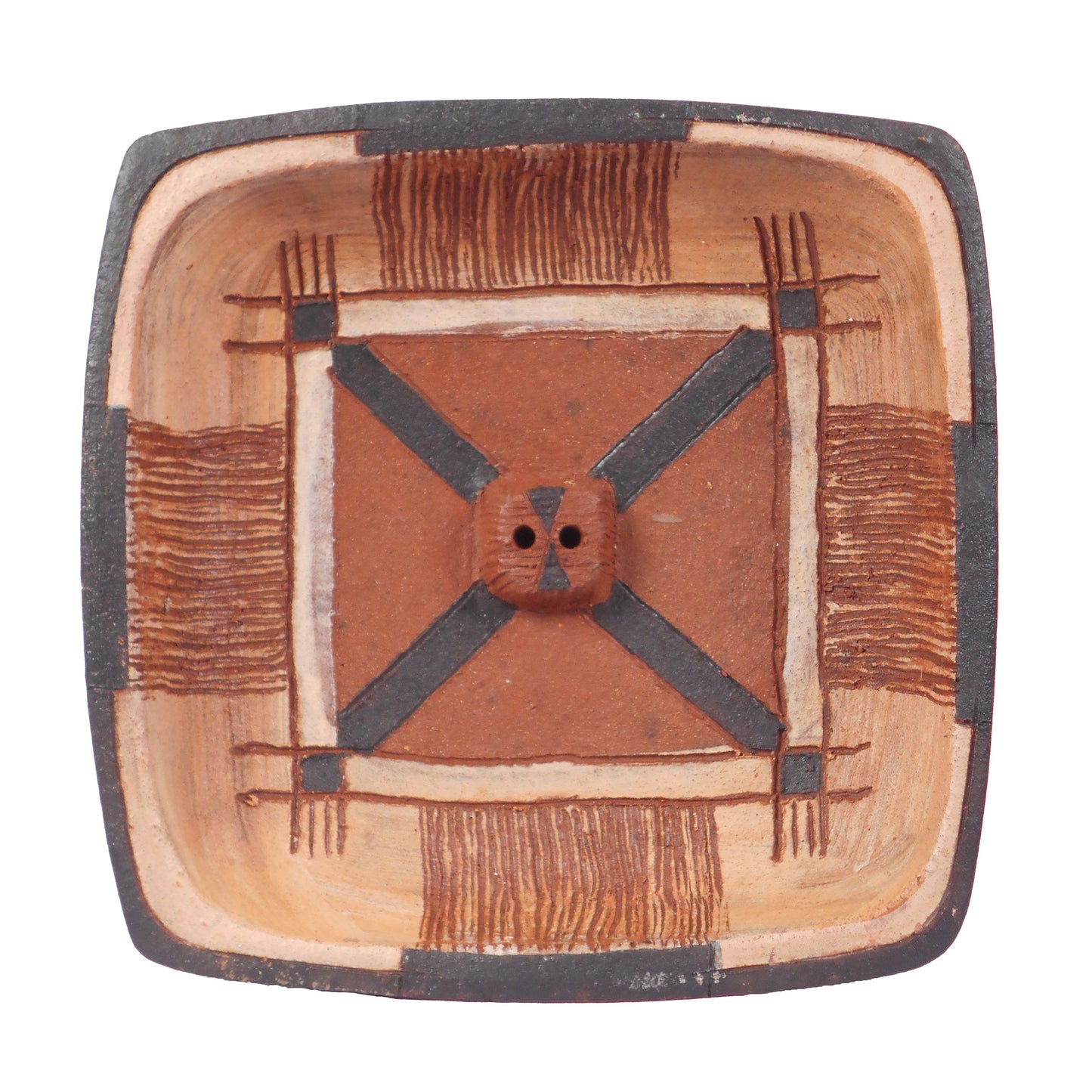 Terra Cotta Incense Holder Square. 7" / 17.5cm Square