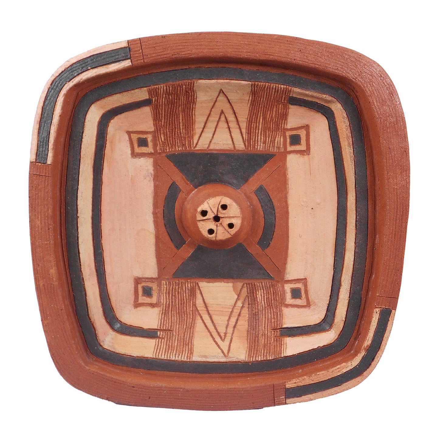 Terra Cotta Incense Holder Square. 10" / 26cm Square