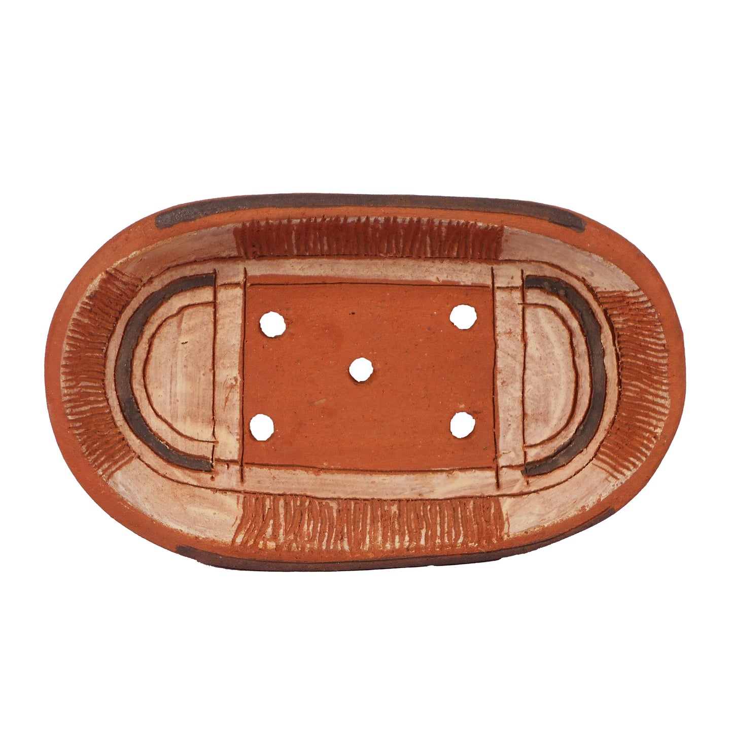 Terra Cotta Soap Dish/Holder. 6.75" x 4" / 17cm x 10cm