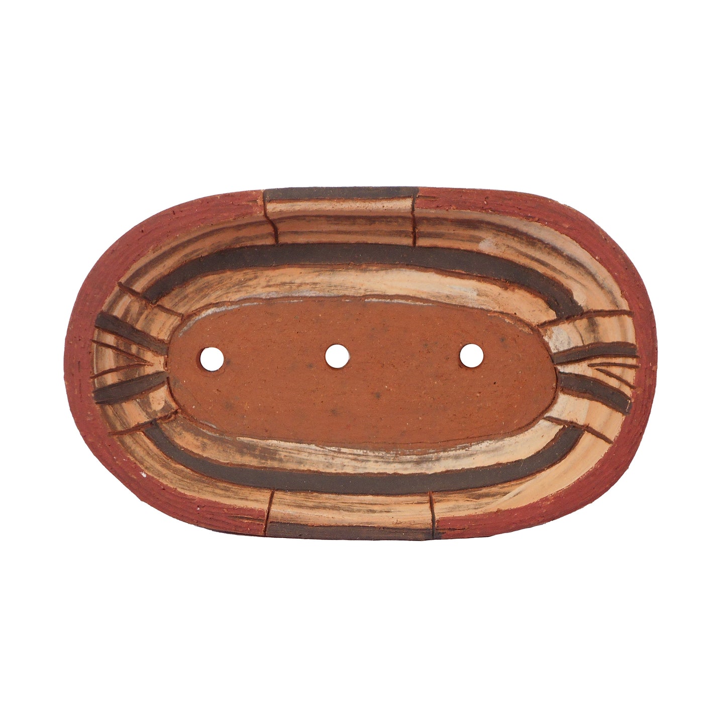 Terra Cotta Soap Dish/Holder. 6.75" x 4" / 17cm x 10cm