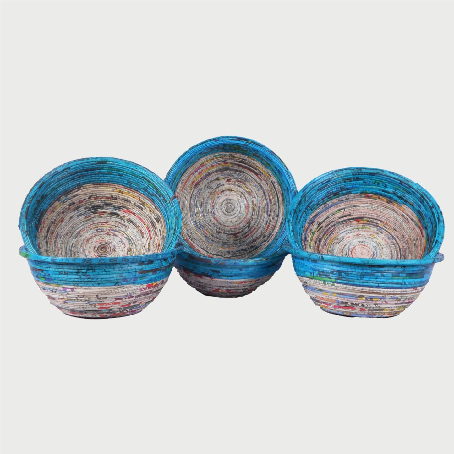 Recycled Paper Bowl. Medium. Set Of 06