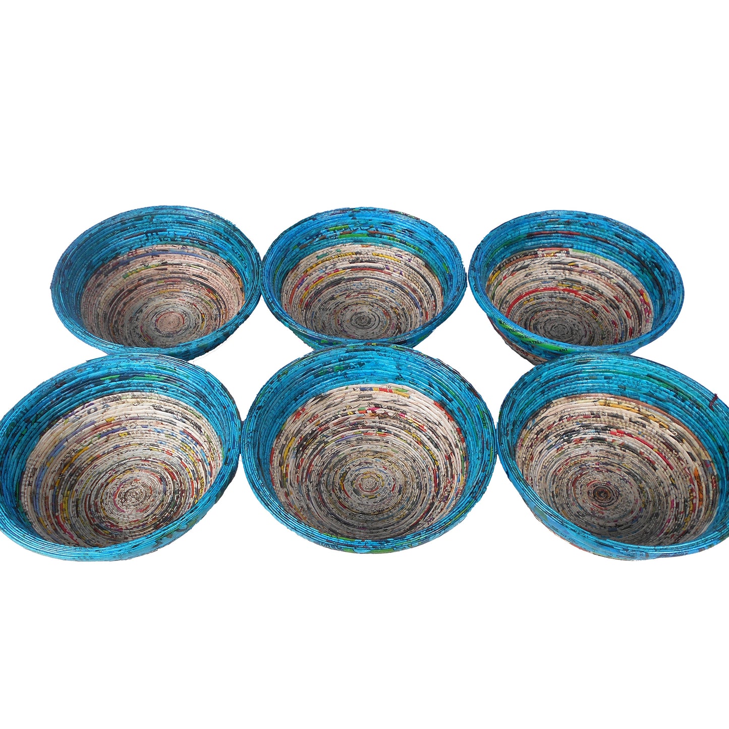 Recycled Paper Bowl. Medium. Set Of 06