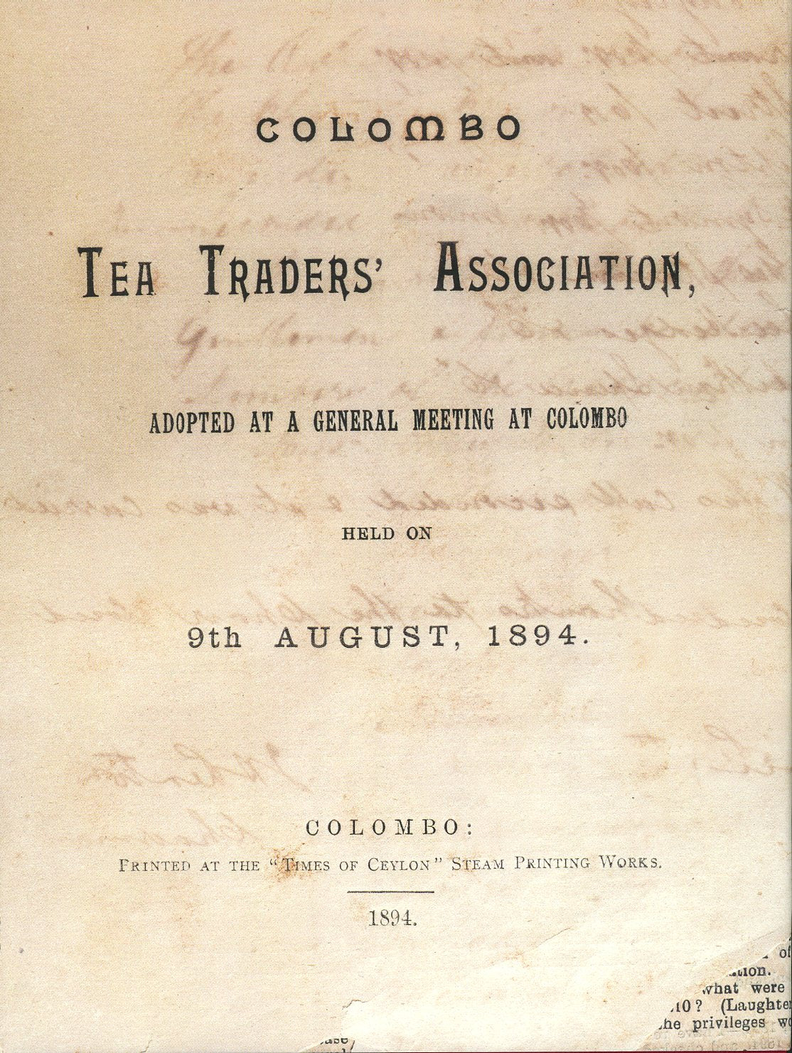 Tea Men: 125 Years of the Colombo Tea Traders’ Association by Ajit Chittambalam