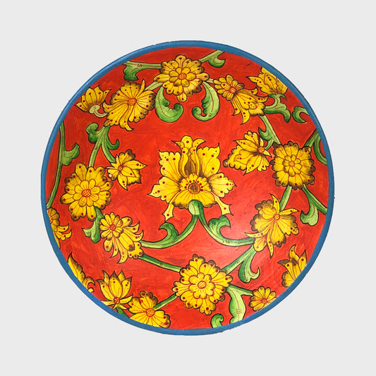 Painted Wooden Plate. Large