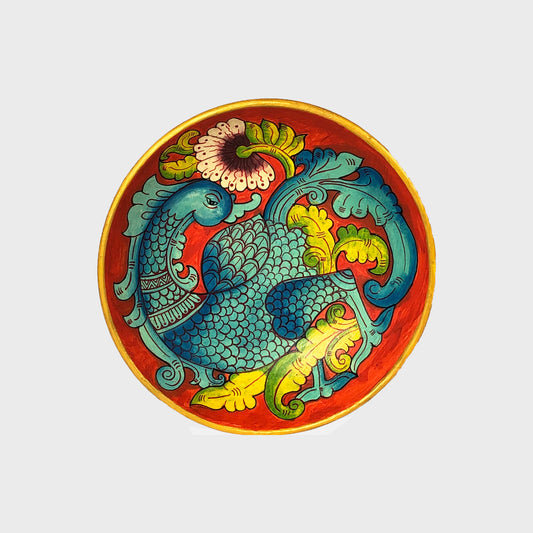Painted Wooden Plate. Small