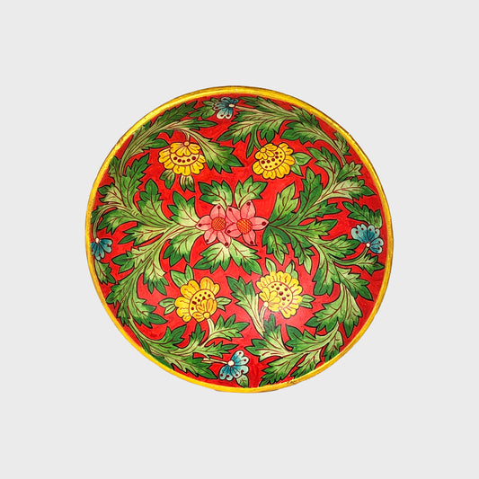 Painted Wooden Plate. Small