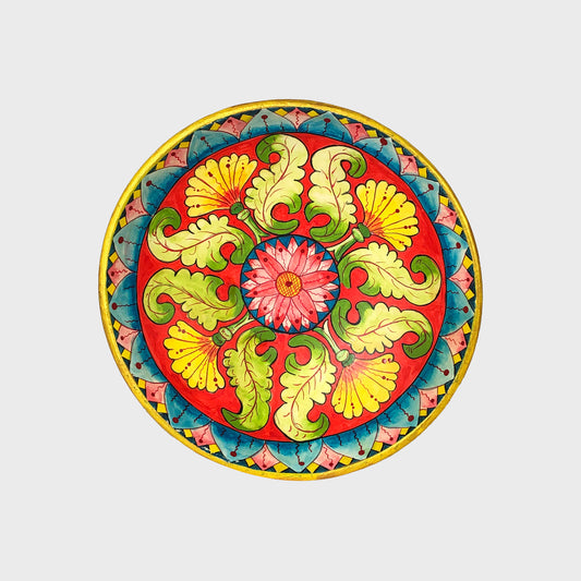 Painted Wooden Plate. Small