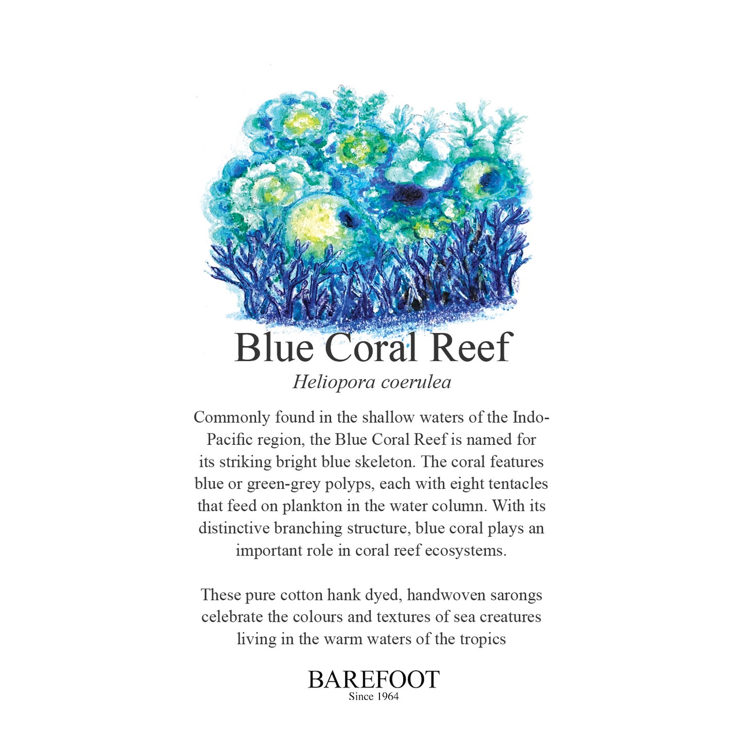 Designer Sarong: Blue Coral Reef