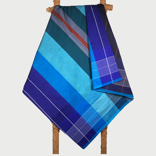 Designer Sarong: Ceylon Blue Oak Leaf