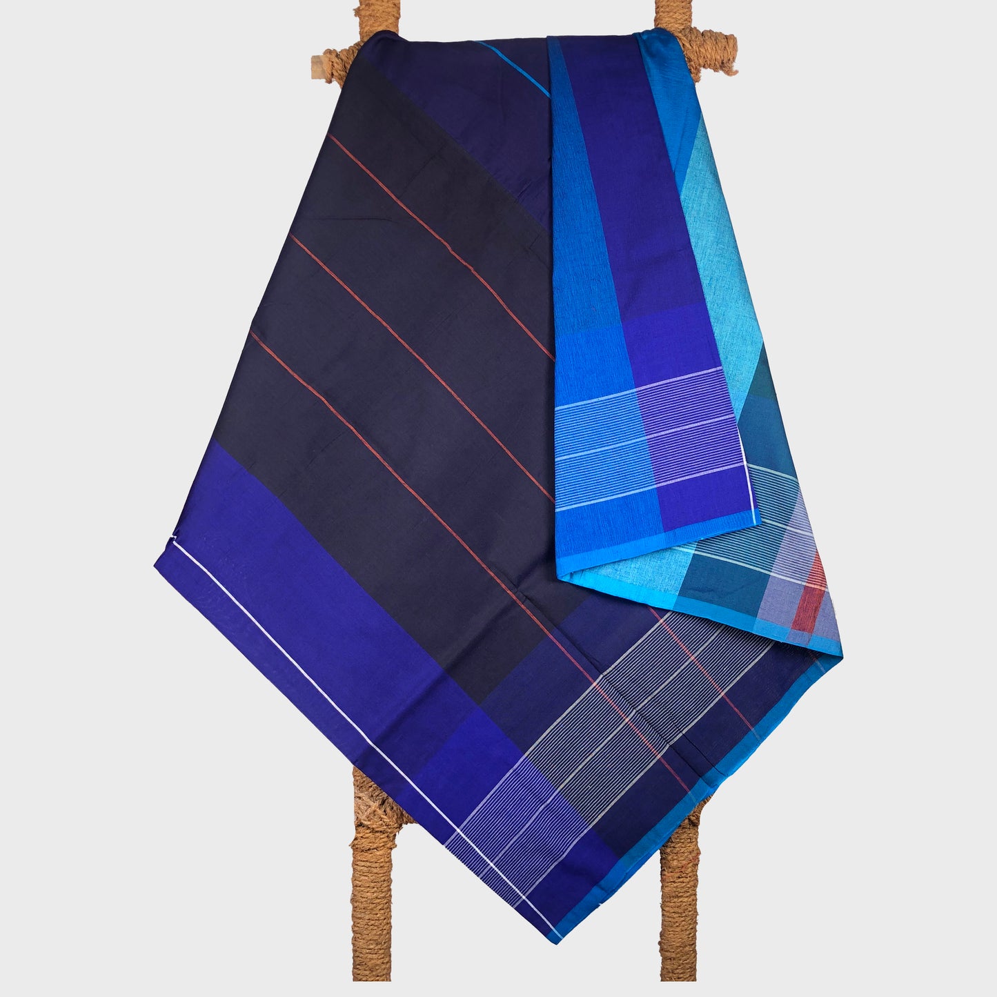 Designer Sarong: Ceylon Blue Oak Leaf