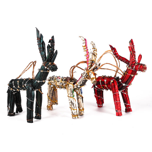 Recycled Paper Small Christmas Reindeer
