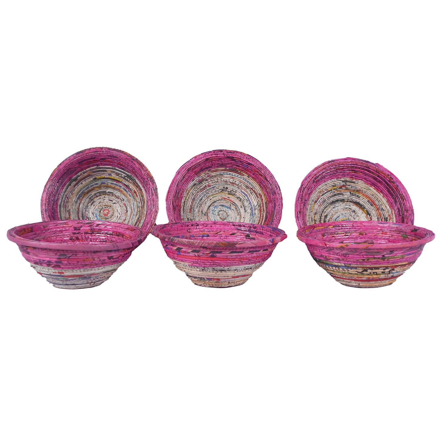 Recycled Paper Bowl. Small. Set Of 06
