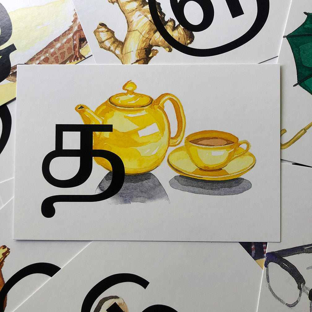 Tamil Alphabet Card Pack. Illustrated by Lynda Gill.