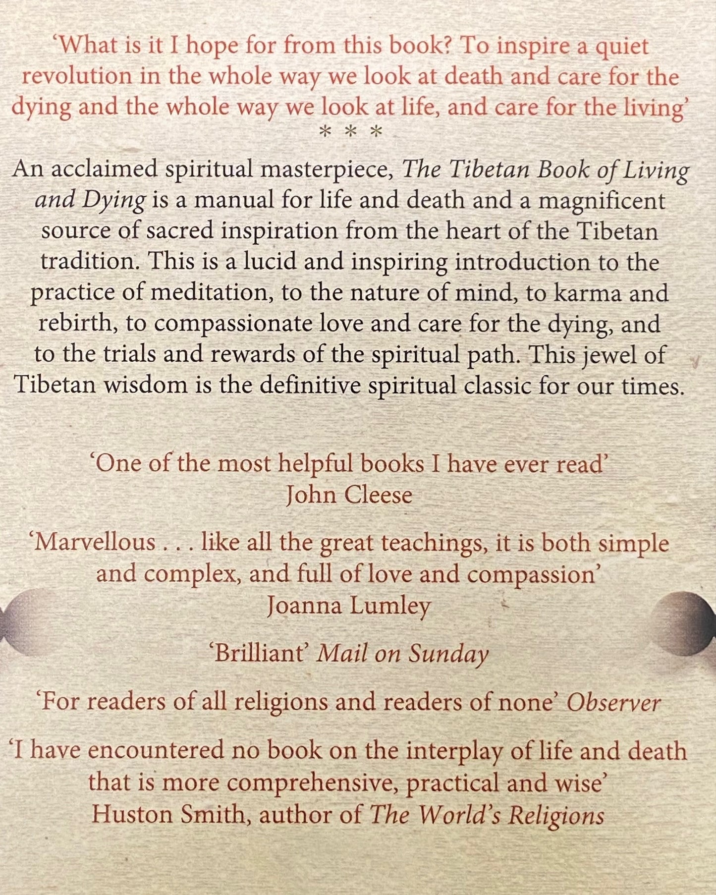 The Tibetan Book of Living and Dying Edited by Patrick Gaffney & Andrew Harvey